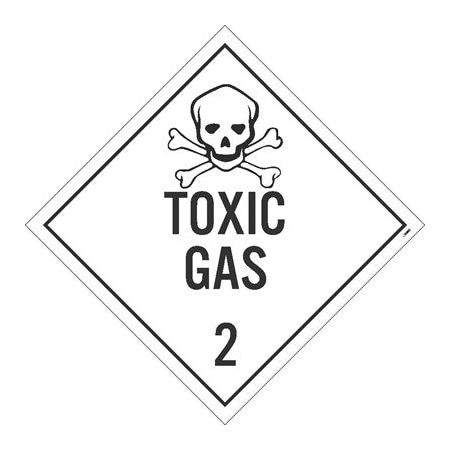 Toxic Gas 2 Dot Placard Sign, Pk10